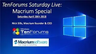 TenForums Live: Macrium CEO tells about Macrium Reflect