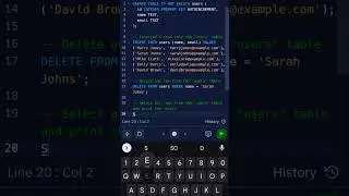 Simple SQL code || Deleting a row || Structured Query Language || 