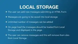 JavaScript Course: Project - Save from Form into LocalStorage