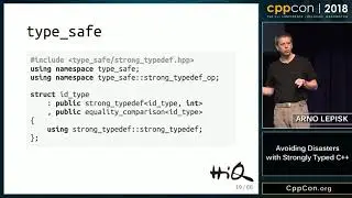 CppCon 2018: Arno Lepisk “Avoiding Disasters with Strongly Typed C++”