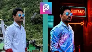PicsArt Photo Editing | Amazing Neon Portrait Effect | Background Change | Photo Manipulation