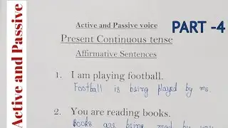 Simple Trick | Part -4 Active and Passive voice | Present Continuous Tense with solutions.