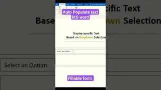 How to automatically populate text field in fillable form using Ms Word #shorts #tutorial #words