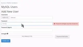 cPanel : comment créer un utilisateur de base de données MySQL