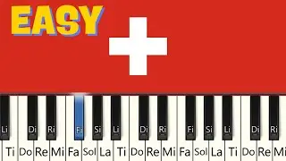 Switzerland National Anthem | Easy Piano Tutorial Begineer + sheet | 