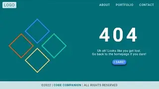 How To Create A 404 Error Page Using HTML & CSS | 404 Page Not Found Design Tutorial