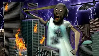 Giant Granny attacked the city! Funny moments at granny's house!