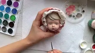 Роспись лица куклы из запекаемого пластика