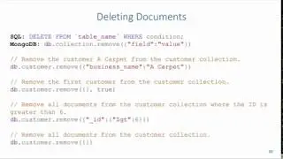 NoSQL: Deleting Documents, Collections, and Databases in MongoDB