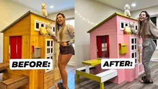 BUILDING MY LLAMAS A MANSION PART 2 !! | PAINTING THE ENTIRE HOUSE !!