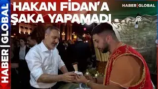 Maraş Dondurmacısının Zor Anları! Hakan Fidan'ı Karşısında Görünce Şaka Yapamadı