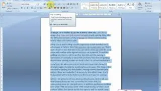 How to clear all formatting easily? | Word 2007