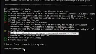 Android-studio-dir = c:\program Flutter doctor : How to fix issue fix android studio dir error @pro