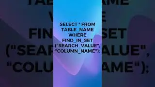 Find in set Query in SQL 