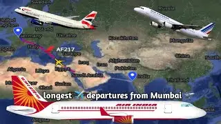 Largest non-stop 7 international flights departures from India Mumbai