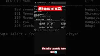 AND operator in SQL 