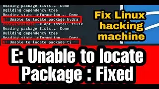 How To Solve Package Not Found Error In Kali Linux.