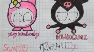 Dibujo de My Melody y Kuromi versión countryballs