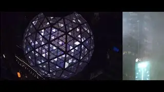 Times Square New Year's Eve 2022 Ball Raising Ceremony (Synced Dual View)