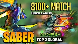 SABER 8100+ MATCH! Perfect Gameplay [ Top Global Saber Best Build ] ✿ | Łøπęŕ ࿐ - Mobile Legends