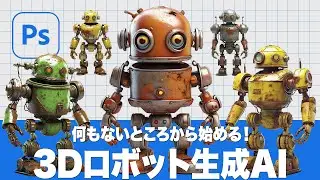 【Photoshop講座】何もないところから始める！3Dロボット生成AI「画像を生成の使い方」【2024ベータ版】