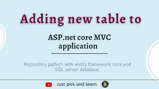 Working with multiple tables  |   asp.net core MVC 6 tutorial for beginners