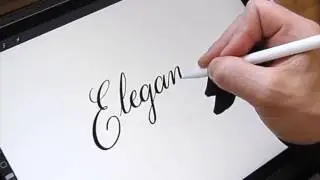 Ejercicio de caligrafía hechas desde un iPad Pro con un Apple Pencil