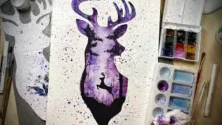 СИЛУЭТНАЯ заливка олень