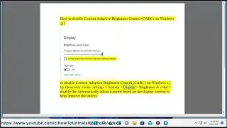 Disable Content Adaptive Brightness Control (CABC) on Windows 11