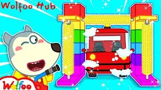 Wolfoo Play Car Wash with Cleaning Toys - Funny Stories for Kids with Toys | Wolfoo Hub