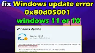How to fix Windows update error 0x80d05001 windows 11 or 10
