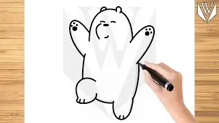 How to draw ICE BEAR We Bare Bears Step by step Tutorial | Free Download Coloring Page