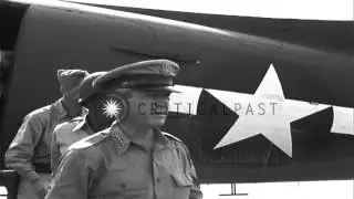 The 11th Airborne Division in Lipa, Philippines is visited by General Kruger. HD Stock Footage