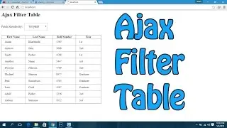 Jquery Ajax Filter Table