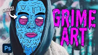 Grime Art Photoshop Tutorial - How to Make These Gross Portrait Doodles!