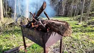 Огонь в мангале. Релакс. Медитативное потрескивание огня.