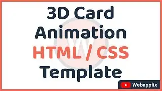 3D Card Animation Template | 3D Card Effect CSS | Card CSS Design | Responsive Cards CSS | HTML CSS