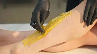 Fullbody brasilian waxing   legs hair removal part4