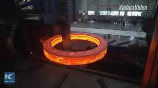 Chinese steel mill unveils worlds largest annular seamless forging piece