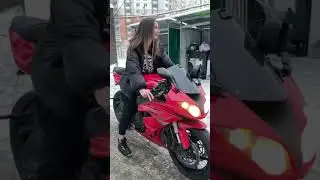 покатушки зимой на kawasaki😂 #мотоТаня архив декабрь 2021 #motoTanya moto girl bike girl ride