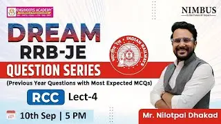 Dream RRB JE 2024 | RRB JE RCC Previous Year + Most Expected Questions Series | L-4