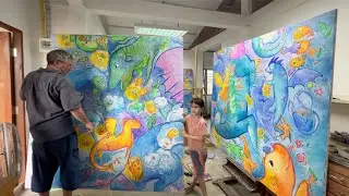 ART - Acrylic Painting 4m x 4m by Emilie (short version)