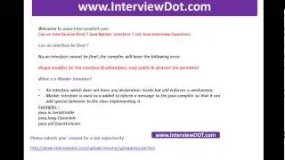 Can an interface be final java marker interface job interview question