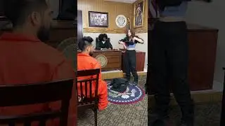 The criminal escaped from the court house!