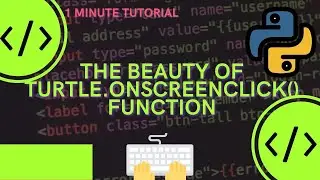 Python turtle onscreenclick function runs the defined action onclick of window #Shorts