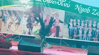 tawg qeej ua kev lom zem rau xyoo tshiab peb caug xyoo tshiab nyob rau lub zos haj nyaus luangnamtha