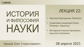Лекция 22 по истории и философии науки. Программы Лакатоса. Методологические принципы (Храмов О.С.)