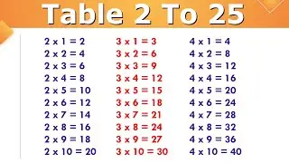 2 se lekar 25 Tak pahada || Table Of 2 To 25 || 2 to 25 Table || Multipliction table 2 to 25