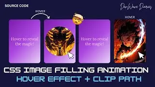 CSS Image Filling Animation using Clip-Path Property with Hover Effect | Card Animation | Clip-Path