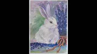 Рисуем гуашью. Зайка.